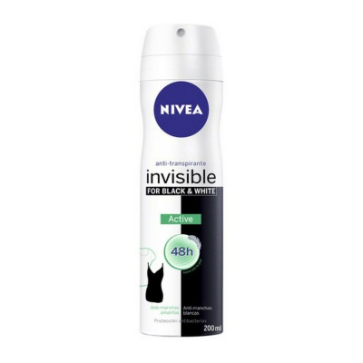 Deodorante Spray Black & White Invisible Active Nivea Black White Invisible Active (200 ml) 200 ml