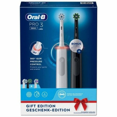 Spazzolino da Denti Elettrico Oral-B PRO3 3900 DUO Bianco Nero