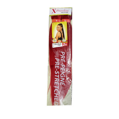 Extension per i Capelli X-Pression Pre Peigne Rosso 2 Unità