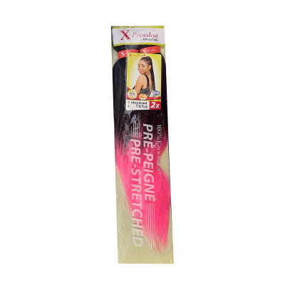 Extension per i Capelli X-Pression Pre-Peigne T1b/As-Pink 2 Unità