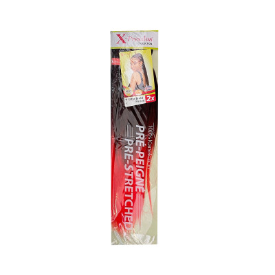 Extension per i Capelli X-Pression Pre-Peigne T1B/Red 2 Unità