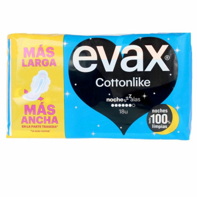 Assorbenti con Ali da Notte Evax Cottonlike (18 uds)