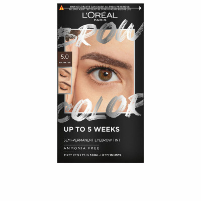 Tinta per Sopracciglia L'Oreal Make Up BROW COLOR Nº 5.0 Brunette Semipermanente 4 Pezzi