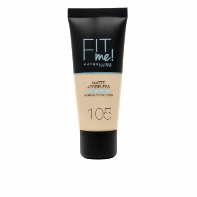 Base per Trucco Fluida Maybelline Fit Me Matte & Poreless 105 Natural Ivory (30 ml)