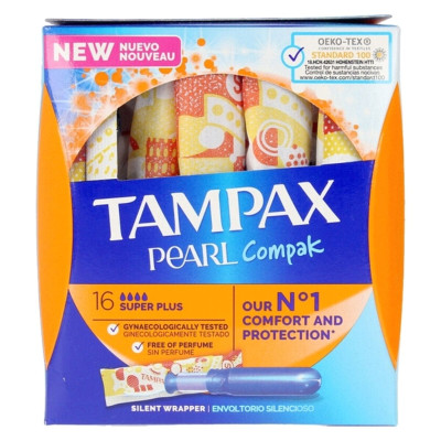 Assorbente Interno Super Plus Pearl Compak Tampax Tampax Pearl Compak 16 Unità